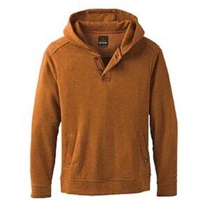 prAna Trawler Hooded Henley - Burnt Caramel Heather - Men's Medium NWT